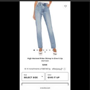 Mother denim high rider skimp $268